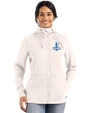 Detroit Lions Historic Cutter & Buck Roam Epic Versatility Recycled Womens Full Zip Hooded Jacket Shell Front