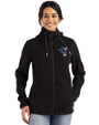 Indianapolis Colts Historic Cutter & Buck Roam Epic Versatility Recycled Womens Full Zip Hooded Jacket Black Front