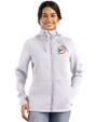 Miami Dolphins Historic Cutter & Buck Roam Epic Versatility Recycled Womens Full Zip Hooded Jacket Solitare Front