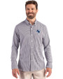 Indianapolis Colts Historic Cutter & Buck Skyline Recycled Gingham Mens Long Sleeve Button Down Dress Shirt Black/White Front