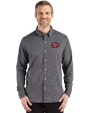 San Francisco 49ers Historic Cutter & Buck Skyline Epic Confidence Recycled Gingham Mens Long Sleeve Dress Shirt Black/Elemental Grey Front