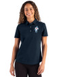 Tennessee Titans Historic Cutter & Buck Advantage Refresh Epic Confidence Recycled Womens Tri-Blend Pique Polo Liberty Navy Front