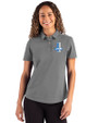 Detroit Lions Historic Cutter & Buck Advantage Refresh Recycled Cotton-Blend Pique Womens Polo Elemental Grey Front