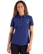 Indianapolis Colts Historic Cutter & Buck Advantage Refresh Epic Confidence Recycled Womens Tri-Blend Pique Polo Tour Blue Front