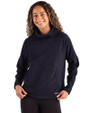 Cutter & Buck Woodland Recycled Fleece Womens Funnel Neck Pullover Navy Blue Front