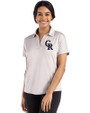 Colorado Rockies Cutter & Buck Coastline Epic Comfort Recycled Womens Dolman Polo CONCRETE Front