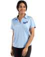 Kansas City Royals Cooperstown Cutter & Buck Coastline Epic Comfort Recycled Womens Dolman Polo Atlas Light Blue Front