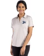 Tampa Bay Rays Cooperstown Cutter & Buck Coastline Epic Comfort Recycled Womens Dolman Polo CONCRETE Front