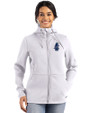 Chicago Cubs Cooperstown Cutter & Buck Roam Epic Versatility Recycled Womens Full Zip Hooded Jacket Solitare Front
