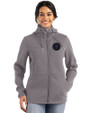 NY Mets City Connect Cutter & Buck Roam Epic Versatility Recycled Womens Full Zip Hooded Jacket Elemental Grey Front