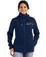 St. Louis Cardinals City Connect Cutter & Buck Roam Epic Versatility Recycled Womens Full Zip Hooded Jacket Navy Blue Front