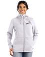 San Diego Padres Cooperstown Cutter & Buck Roam Epic Versatility Recycled Womens Full Zip Hooded Jacket Solitare Front