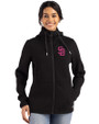 San Diego Padres City Connect Cutter & Buck Roam Epic Versatility Recycled Womens Full Zip Hooded Jacket Black Front