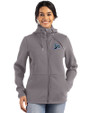 Tampa Bay Rays Cooperstown Cutter & Buck Roam Epic Versatility Recycled Womens Full Zip Hooded Jacket Elemental Grey Front