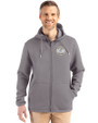 Milwaukee Brewers Cooperstown Cutter & Buck Roam Epic Versatility Recycled Mens Full Zip Hooded Jacket Elemental Grey Front