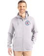 Chicago Cubs City Connect Cutter & Buck Roam Epic Versatility Recycled Mens Full Zip Hooded Jacket Solitare Front