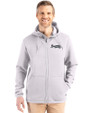 Atlanta Braves Mono Cutter & Buck Roam Epic Versatility Recycled Mens Full Zip Hooded Jacket Solitare Front