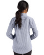 Kansas City Royals City Connect Cutter & Buck Skyline Epic Confidence Recycled Gingham Womens Long Sleeve Dress Shirt  Navy Blue/White Back