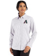 Arizona Diamondbacks Cooperstown Cutter & Buck Skyline Epic Confidence Recycled Gingham Womens Long Sleeve Dress Shirt  Concrete/White Front