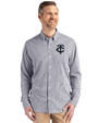 Minnesota Twins Mono Cutter & Buck Skyline Epic Confidence Recycled Gingham Mens Long Sleeve Dress Shirt Black/White Front