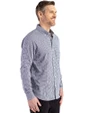 Chicago Cubs Mono Cutter & Buck Skyline Epic Confidence Recycled Gingham Mens Long Sleeve Dress Shirt Navy Blue/White Side
