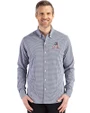 Arizona Diamondbacks Stars & Stripes Cutter & Buck Skyline Epic Confidence Recycled Gingham Mens Long Sleeve Dress Shirt Navy Blue/White Front