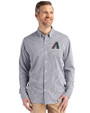 Arizona Diamondbacks Cooperstown Cutter & Buck Skyline Epic Confidence Recycled Gingham Mens Long Sleeve Dress Shirt Black/White Front