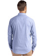 Atlanta Braves Cutter & Buck Skyline Epic Confidence Recycled Pinstripe Mens Long Sleeve Dress Shirt Tour Blue/White Back