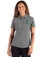 Seattle Mariners Cutter & Buck Advantage Refresh Epic Confidence Recycled Womens Tri-Blend Pique Polo Elemental Grey Front