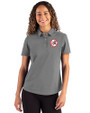 New York Yankees Cooperstown Cutter & Buck Advantage Refresh Epic Confidence Recycled Womens Tri-Blend Pique Polo Elemental Grey Front