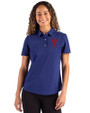 Philadelphia Phillies Cutter & Buck Advantage Refresh Epic Confidence Recycled Womens Tri-Blend Pique Polo Tour Blue Front