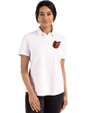 Baltimore Orioles Cooperstown Cutter & Buck Advantage Refresh Epic Confidence Recycled Womens Tri-Blend Pique Polo White Front