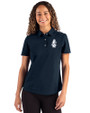Chicago Cubs Cooperstown Cutter & Buck Advantage Refresh Epic Confidence Recycled Womens Tri-Blend Pique Polo Liberty Navy Front