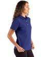Chicago Cubs Cooperstown Cutter & Buck Advantage Refresh Epic Confidence Recycled Womens Tri-Blend Pique Polo Tour Blue Side