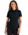 Kansas City Royals Cutter & Buck Advantage Refresh Epic Confidence Recycled Womens Tri-Blend Pique Polo Black Front
