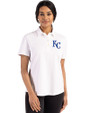 Kansas City Royals Cutter & Buck Advantage Refresh Epic Confidence Recycled Womens Tri-Blend Pique Polo White Front