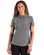 Los Angeles Angels Mono Cutter & Buck Advantage Refresh Epic Confidence Recycled Womens Tri-Blend Pique Polo Elemental Grey Front