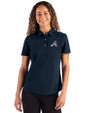 Atlanta Braves Stars & Stripes Cutter & Buck Advantage Refresh Epic Confidence Recycled Womens Tri-Blend Pique Polo Liberty Navy Front