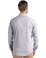 Clemson Tigers Cutter & Buck Skyline Epic Confidence Recycled Pinstripe Mens Long Sleeve Dress Shirt Elemental Grey/White Back