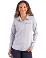 Tennessee Volunteers Alumni Cutter & Buck Skyline Epic Confidence Recycled Pinstripe Womens Long Sleeve Dress Shirt  Elemental Grey/White Front