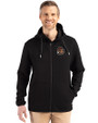 Oregon State Beavers College Vault Cutter & Buck Roam Epic Versatility Recycled Mens Full Zip Hooded Jacket Black Front