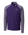 Baltimore Ravens Cutter & Buck Response Lightweight Hybrid Quarter Zip Mens Pullover Windbreaker College Purple Mannequin
