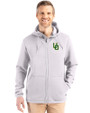 Oregon Ducks- Cutter & Buck Roam Epic Versatility Recycled Mens Full Zip Hooded Jacket Solitare Front