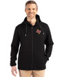 Midwestern State Mustangs Cutter & Buck Roam Epic Versatility Recycled Mens Full Zip Hooded Jacket Black Front