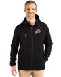 Utah Utes Cutter & Buck Roam Epic Versatility Recycled Mens Full Zip Hooded Jacket Black Front