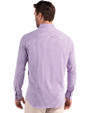 East Carolina Pirates Cutter & Buck Skyline Epic Confidence Recycled Gingham Mens Long Sleeve Dress Shirt College Purple/White Back
