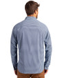 Michigan Wolverines Alumni Cutter & Buck Skyline Epic Confidence Recycled Gingham Mens Long Sleeve Dress Shirt Pale Blue/Navy Blue Back