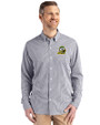 Oregon Ducks Cutter & Buck Skyline Epic Confidence Recycled Gingham Mens Long Sleeve Dress Shirt Black/White Front