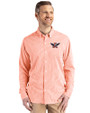 Auburn Tigers College Vault Cutter & Buck Skyline Epic Confidence Recycled Gingham Mens Long Sleeve Dress Shirt College Orange/White Front