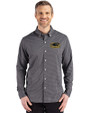 Wisconsin-Milwaukee Panthers Cutter & Buck Skyline Epic Confidence Recycled Gingham Mens Long Sleeve Dress Shirt Black/Elemental Grey Front